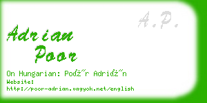 adrian poor business card